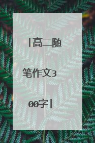高二随笔作文300字