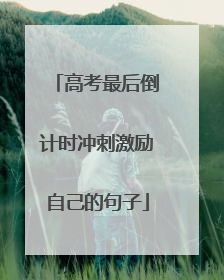 高考最后倒计时冲刺激励自己的句子