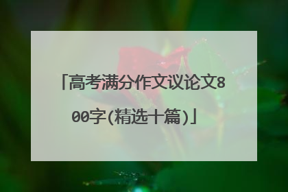 高考满分作文议论文800字(精选十篇)