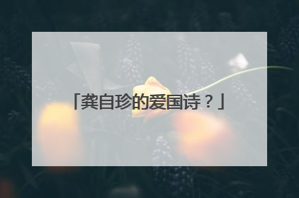 龚自珍的爱国诗？