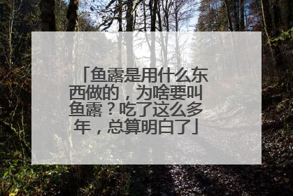 鱼露是用什么东西做的，为啥要叫鱼露？吃了这么多年，总算明白了