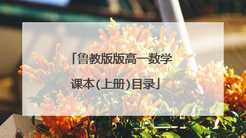 鲁教版版高一数学课本(上册)目录