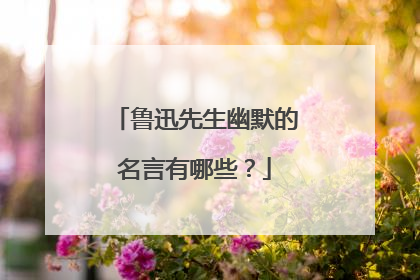 鲁迅先生幽默的名言有哪些？