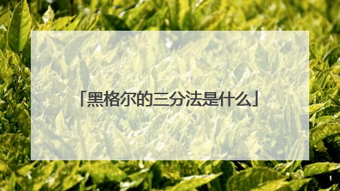 黑格尔的三分法是什么