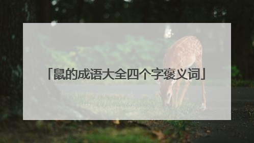 鼠的成语大全四个字褒义词