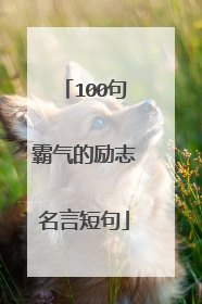 100句霸气的励志名言短句