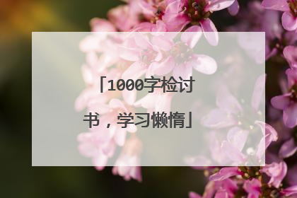 1000字检讨书，学习懒惰