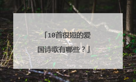 10首很短的爱国诗歌有哪些？