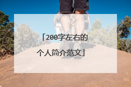 200字左右的个人简介范文