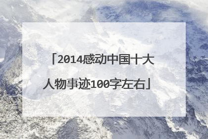 2014感动中国十大人物事迹100字左右