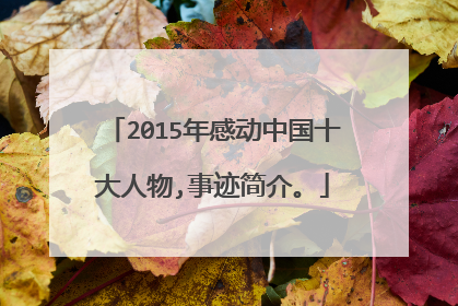2015年感动中国十大人物,事迹简介。