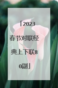 2023春节对联经典上下联80副