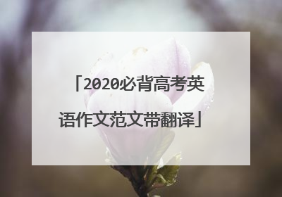 2020必背高考英语作文范文带翻译