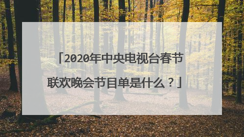 2020年中央电视台春节联欢晚会节目单是什么？
