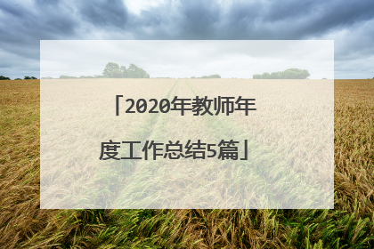 2020年教师年度工作总结5篇