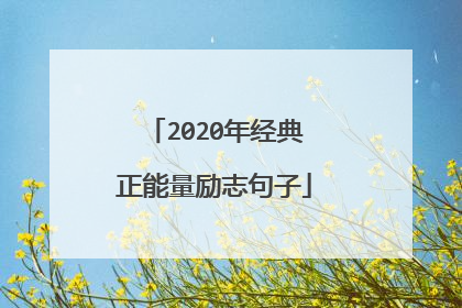 2020年经典正能量励志句子
