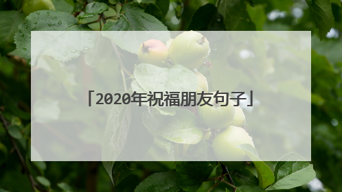 2020年祝福朋友句子