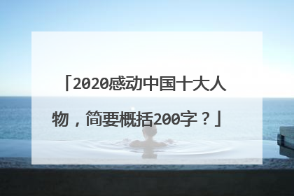 2020感动中国十大人物，简要概括200字？