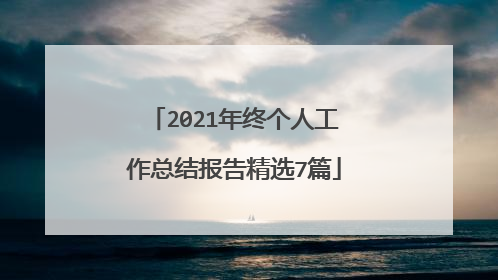 2021年终个人工作总结报告精选7篇