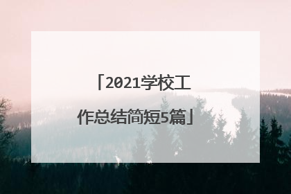 2021学校工作总结简短5篇