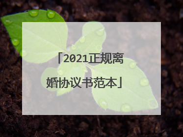 2021正规离婚协议书范本