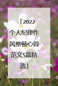 2022个人纪律作风整顿心得范文5篇精选
