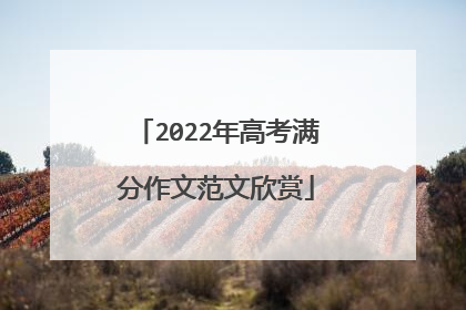 2022年高考满分作文范文欣赏