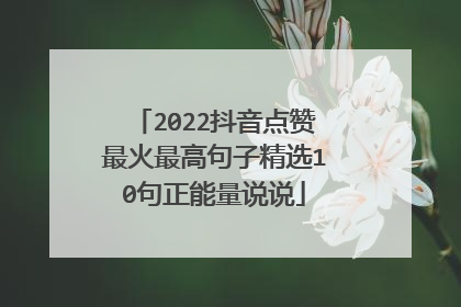 2022抖音点赞最火最高句子精选10句正能量说说