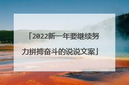 2022新一年要继续努力拼搏奋斗的说说文案