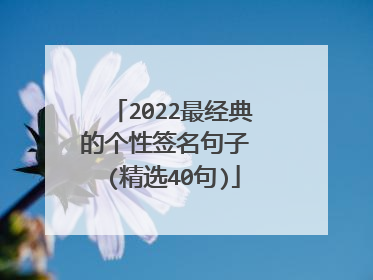2022最经典的个性签名句子 (精选40句)