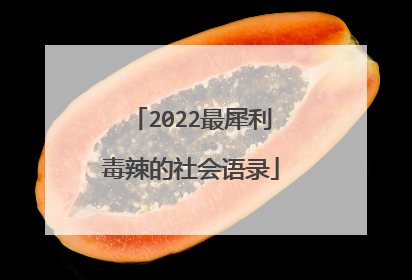 2022最犀利毒辣的社会语录