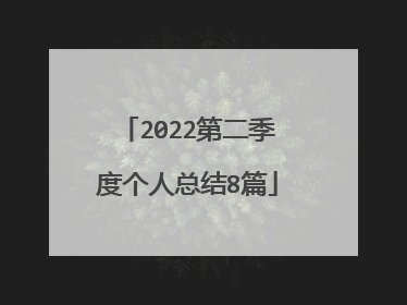 2022第二季度个人总结8篇