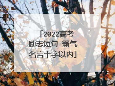 2022高考励志短句 霸气名言十字以内