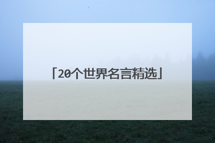 20个世界名言精选