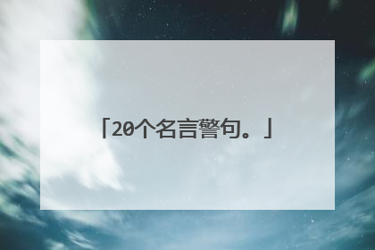 20个名言警句。