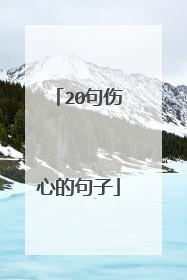 20句伤心的句子