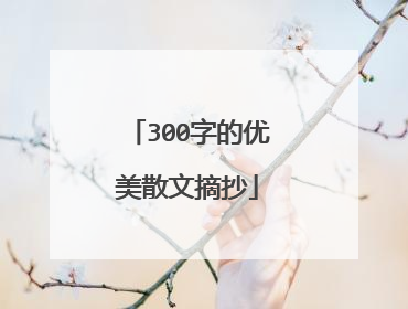 300字的优美散文摘抄