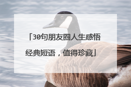 30句朋友圈人生感悟经典短语，值得珍藏