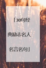 30句经典励志名人名言名句