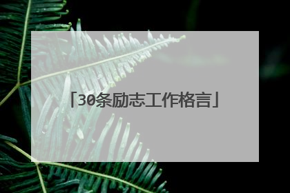 30条励志工作格言