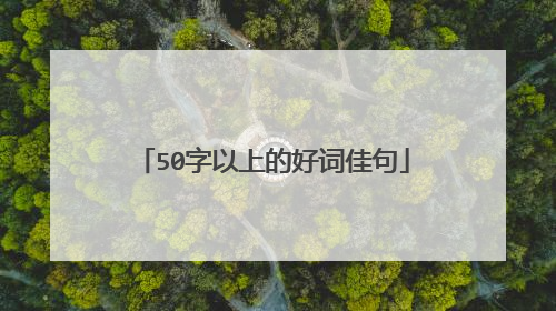 50字以上的好词佳句