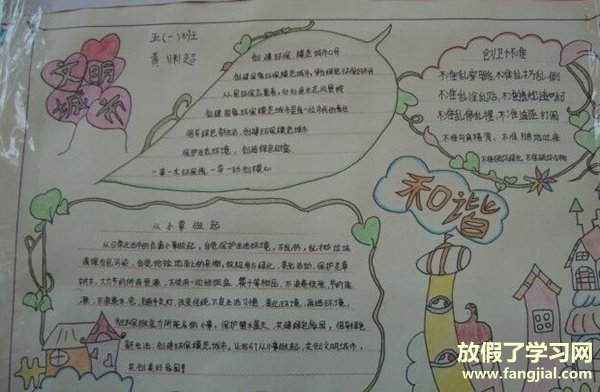 创文明城市手抄报图片